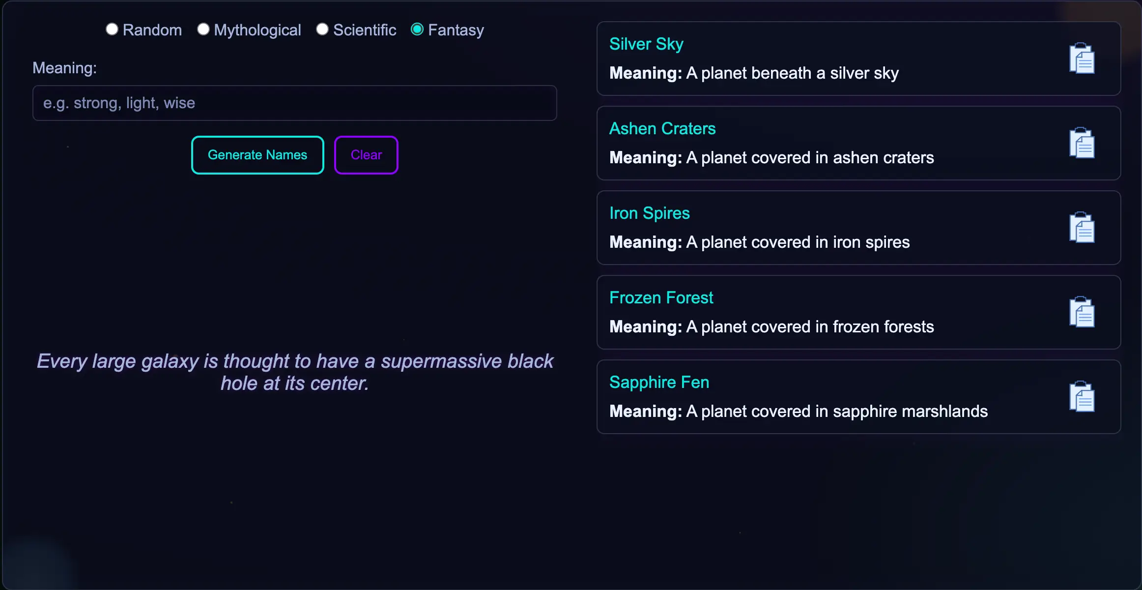 Fantasy Planet Names