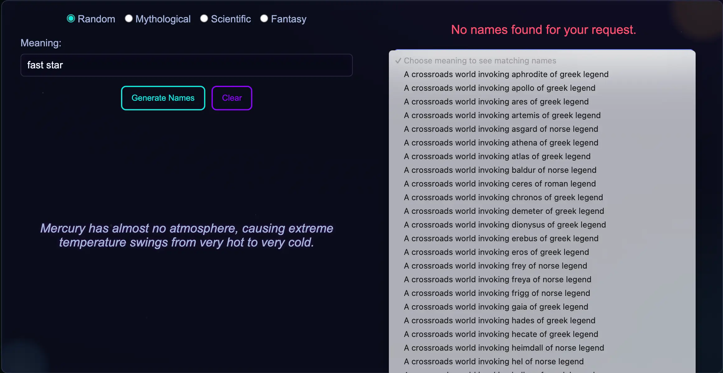 Alternative Planet Name Suggestions